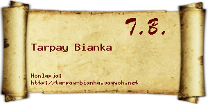 Tarpay Bianka névjegykártya