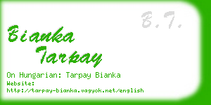 bianka tarpay business card